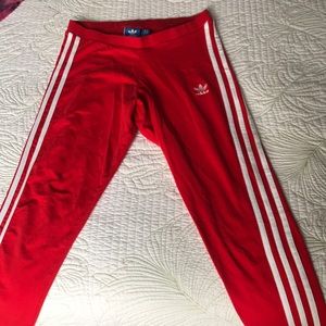 Adidas red leggings
